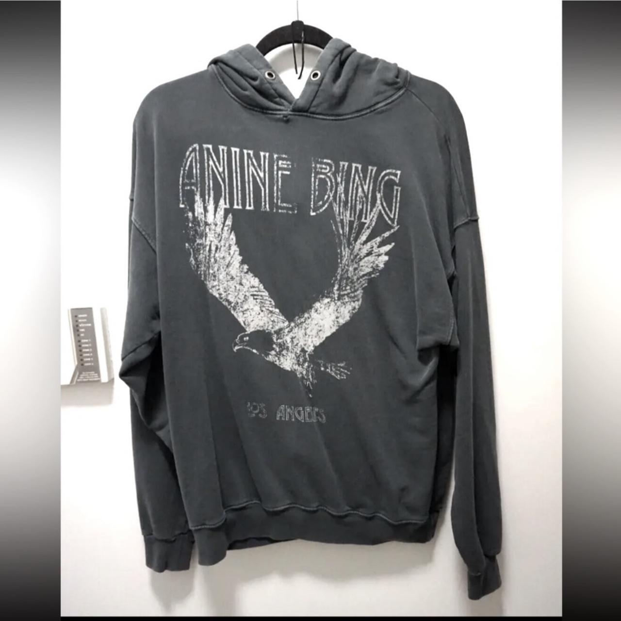 199 Anine Bing Womens Eagle Ash Hoodie Graphic Depop