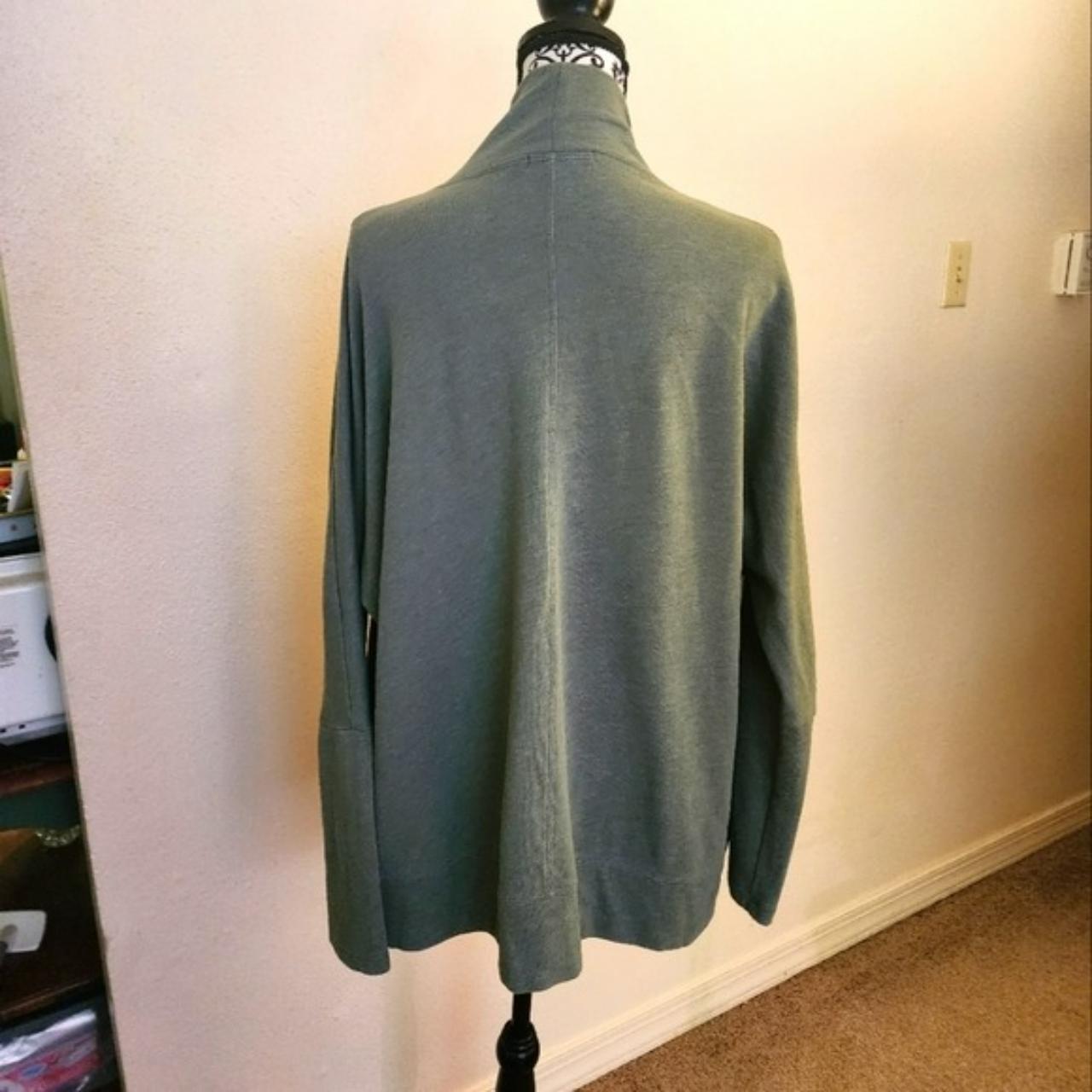 Olive green jersey knit Shacket by prana in size... - Depop