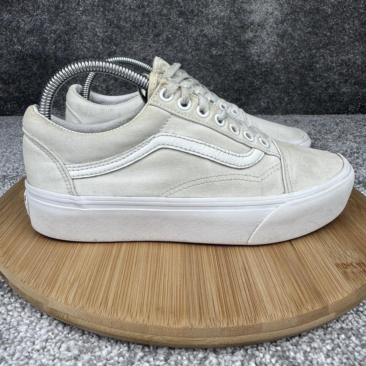 Vans Old Skool Platform Sneakers Womens 8.5 White... - Depop