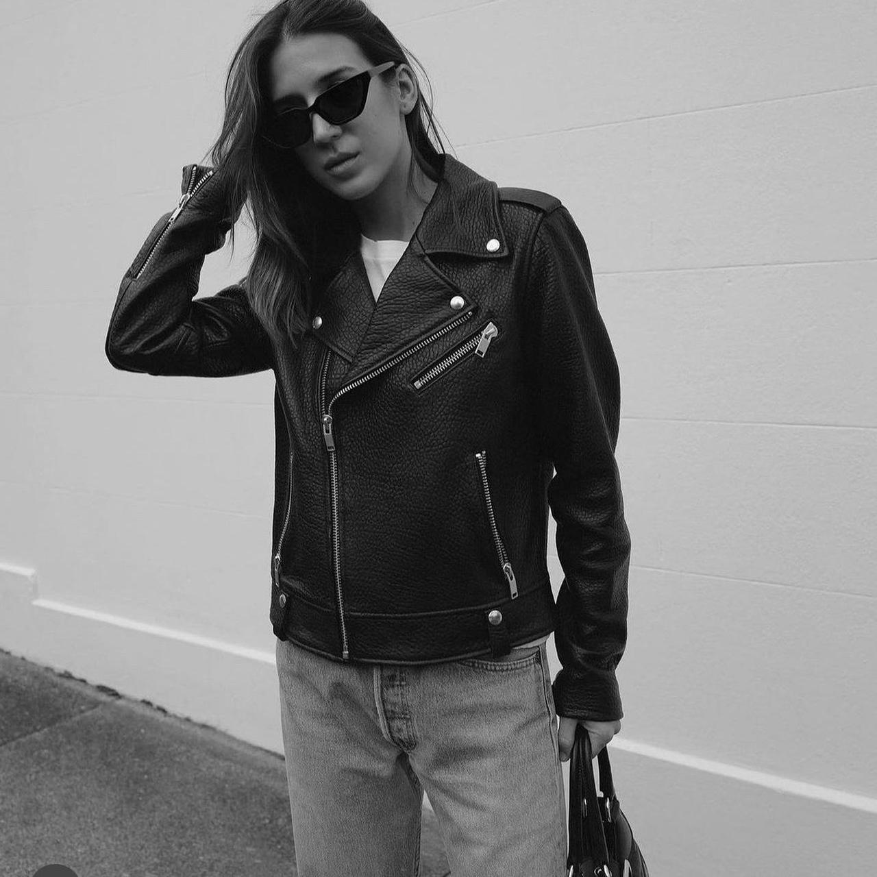 ENA PELLY minimalist leather jacket Size AU... - Depop