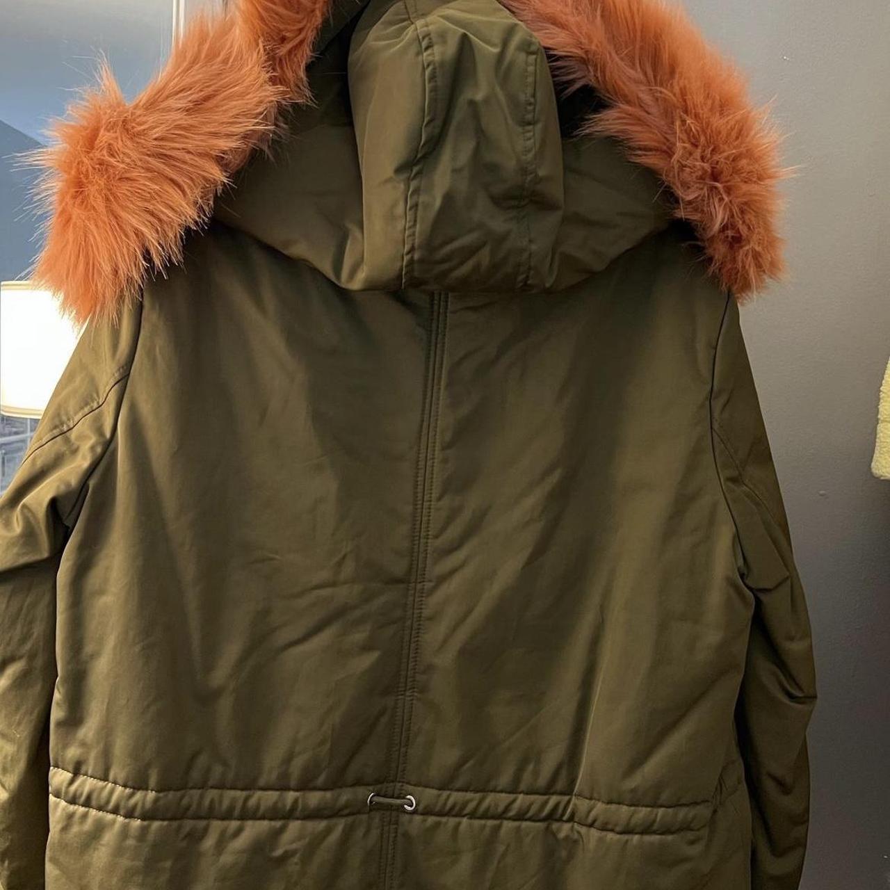 Olive green coat clearance with pink fur hood