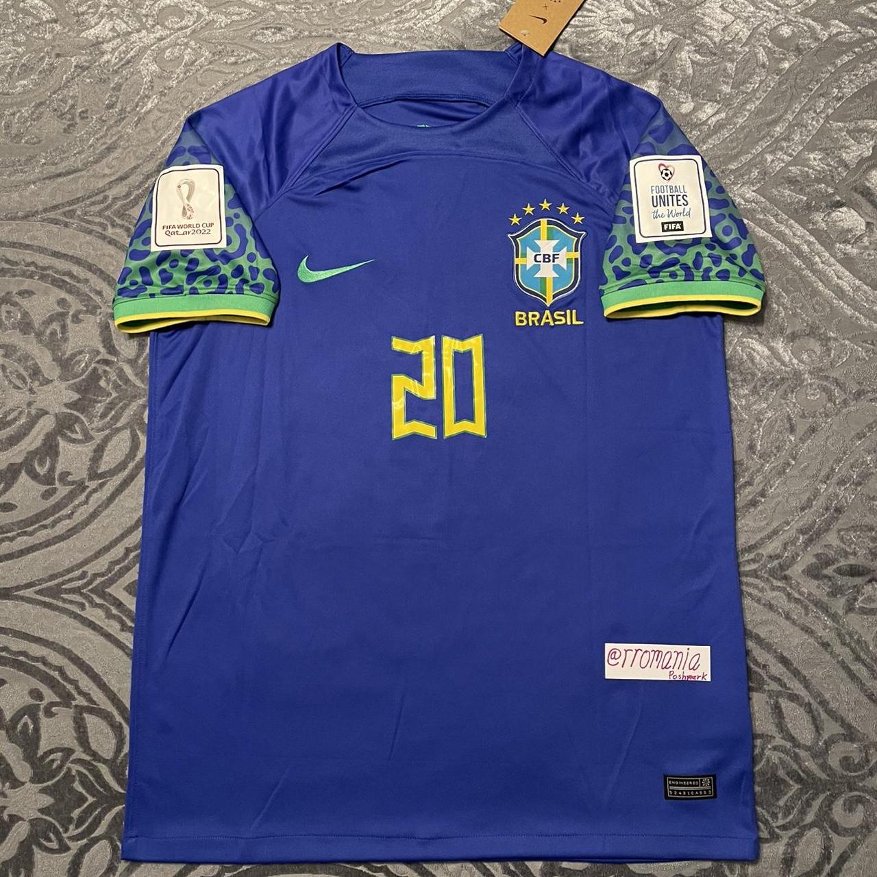 Nike Football World Cup 2022 Brazil unisex away jersey in blue