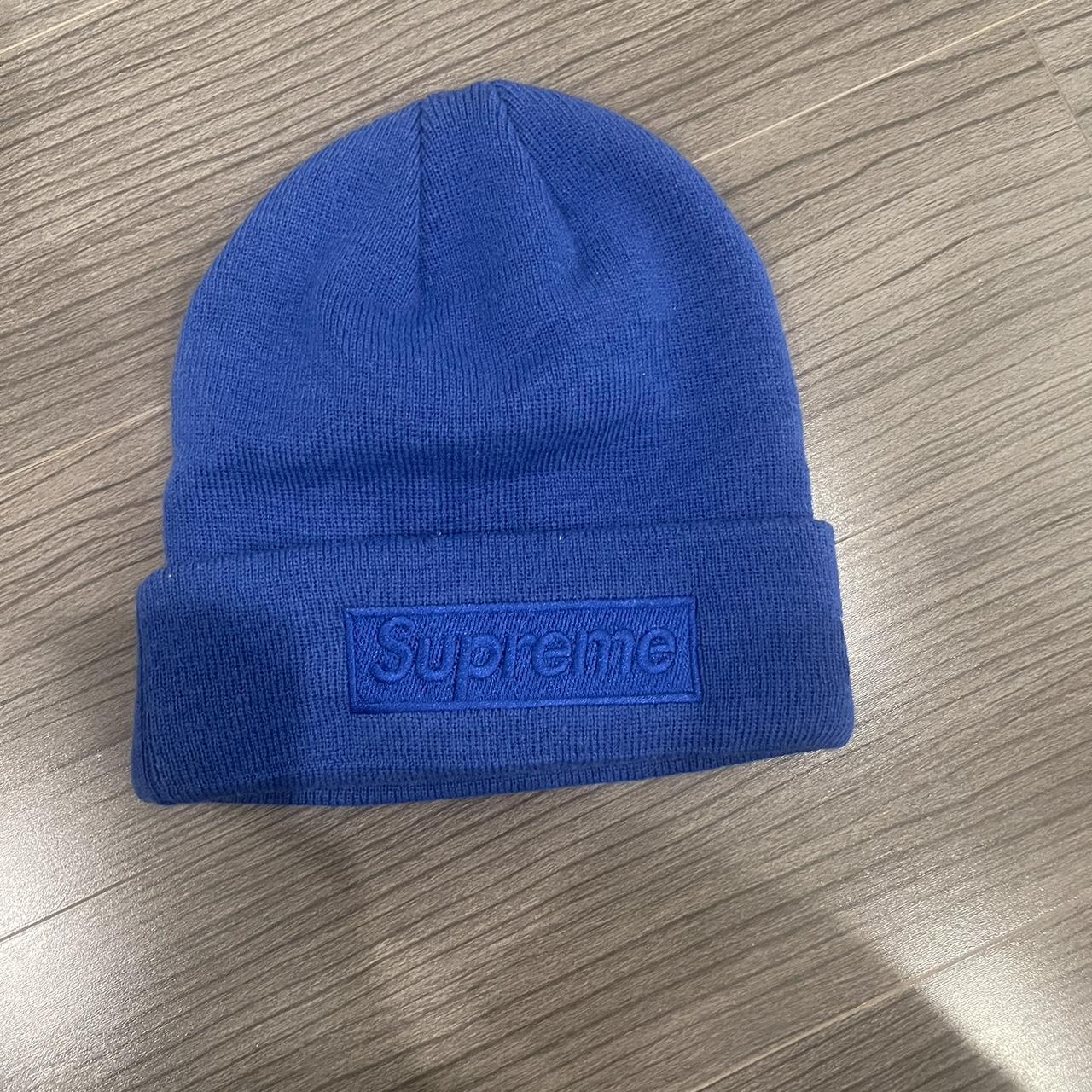 Supreme Women's Blue and White Hat | Depop