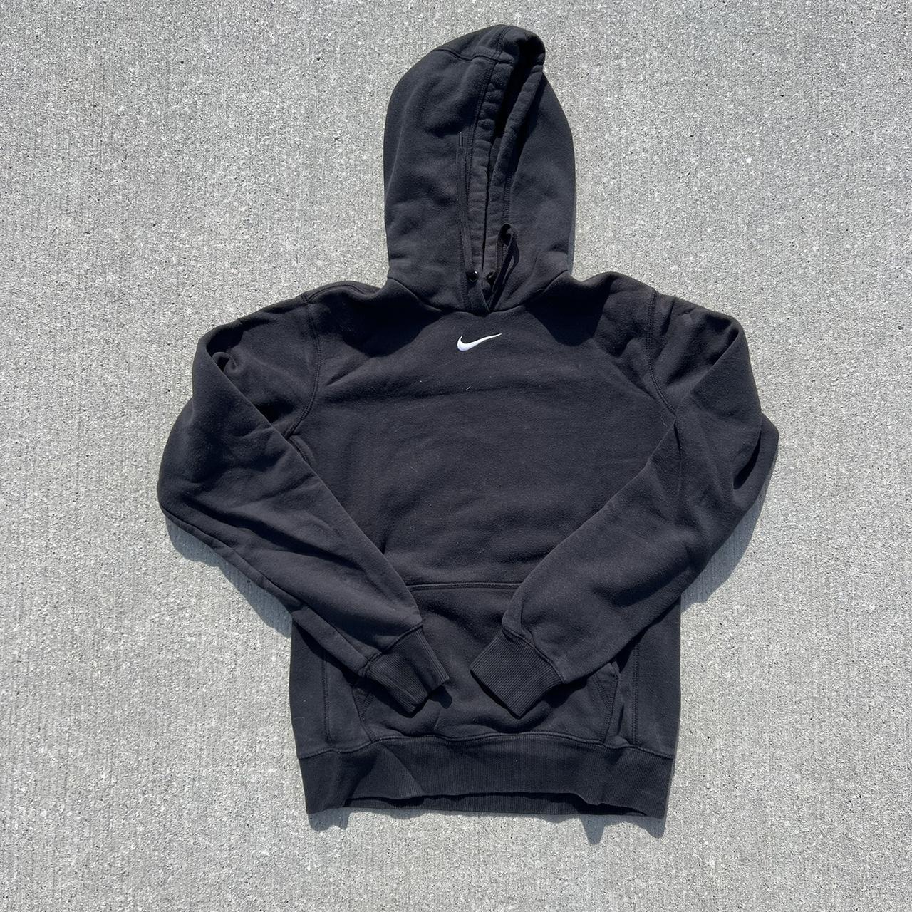 Nike Center swoosh black hoodie. Men’s size Medium.... - Depop