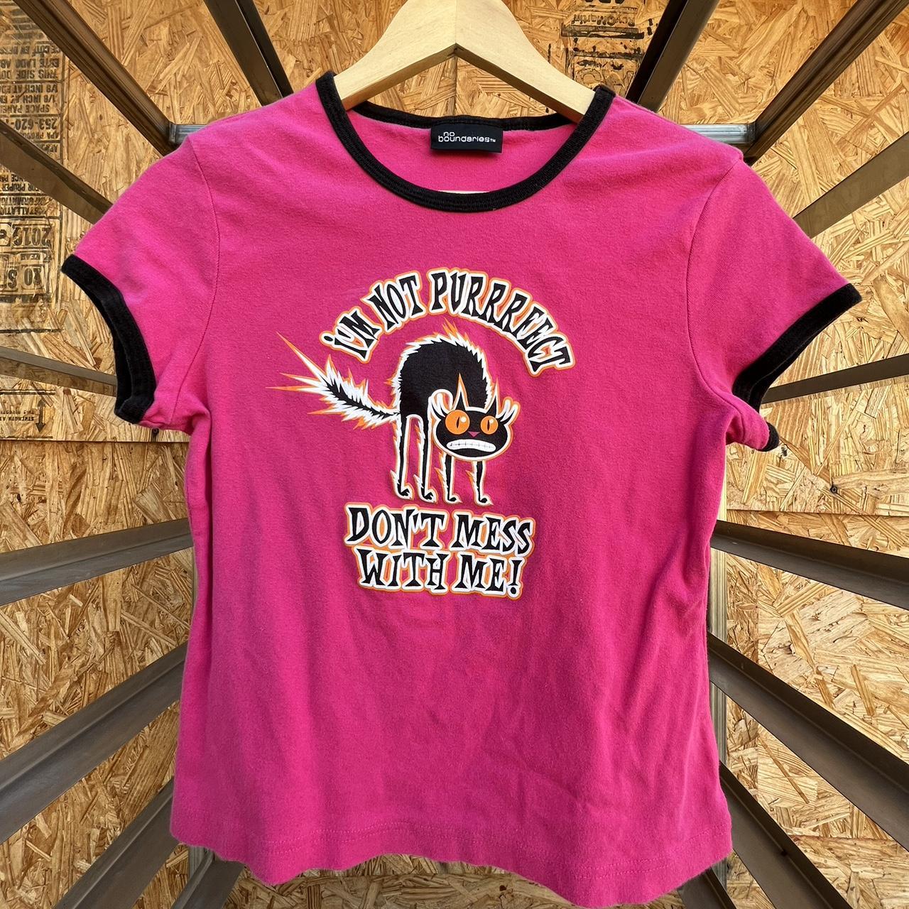 No Boundaries Women's Pink and Black T-shirt
