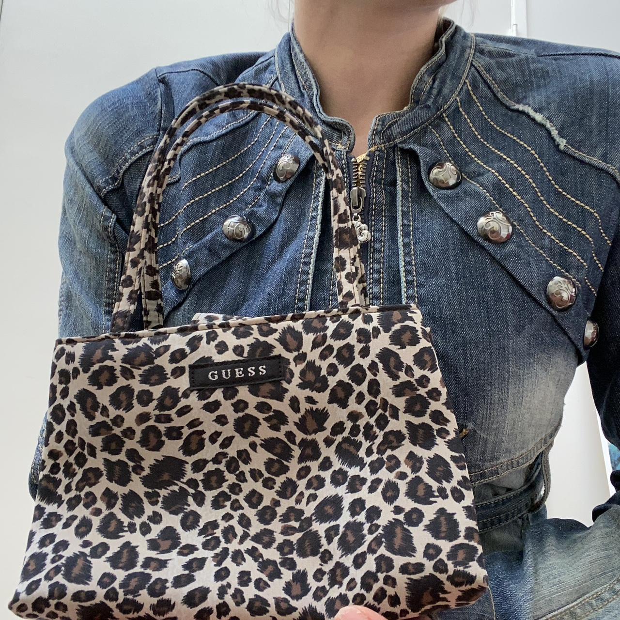 Guess Womens Cross Body Bag Purse Cream Leopard Print Interior | eBay