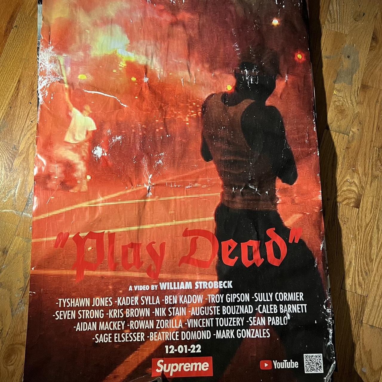 Supreme play dead movie poster NYC from lower east...