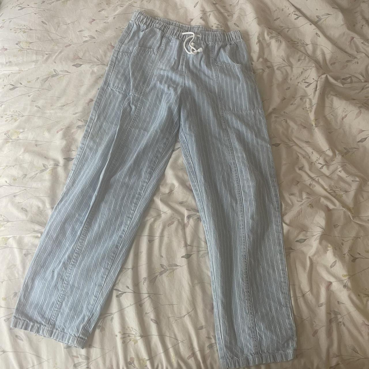 Stockholm style striped cotton trousers- such good... - Depop