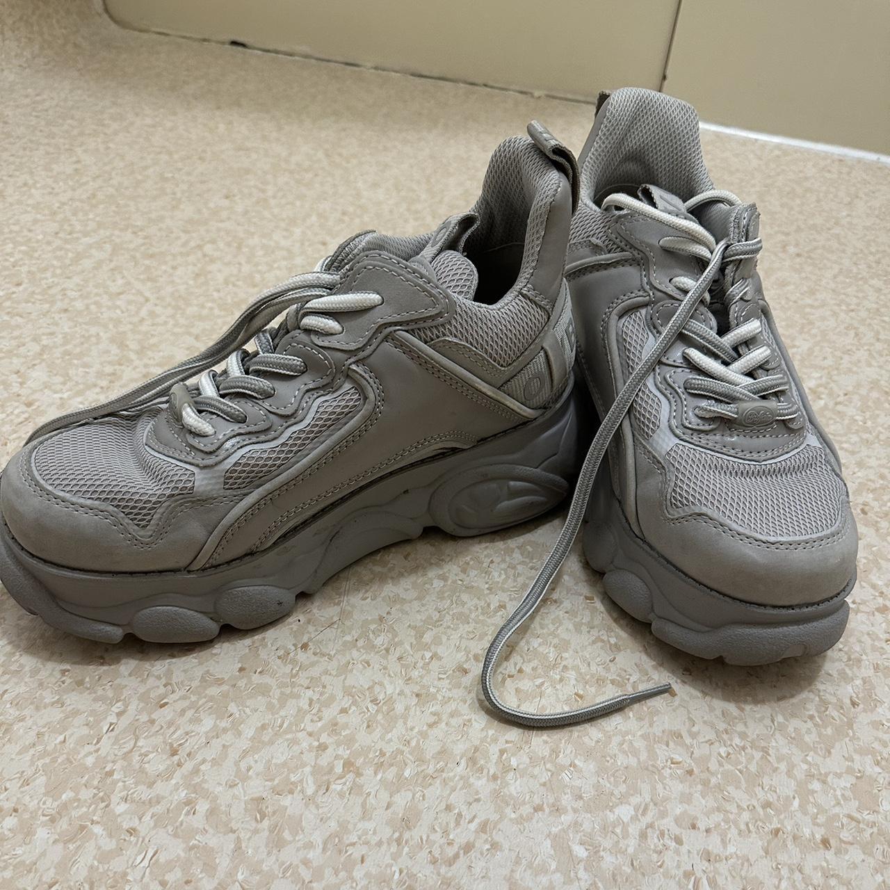 grey buffalo trainers, size 4. slight scuff on the... - Depop