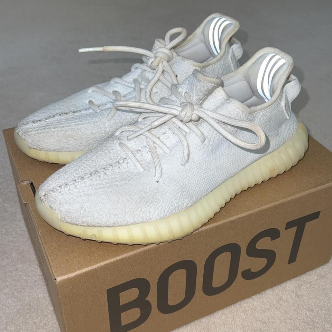 triple white yeezy size 7