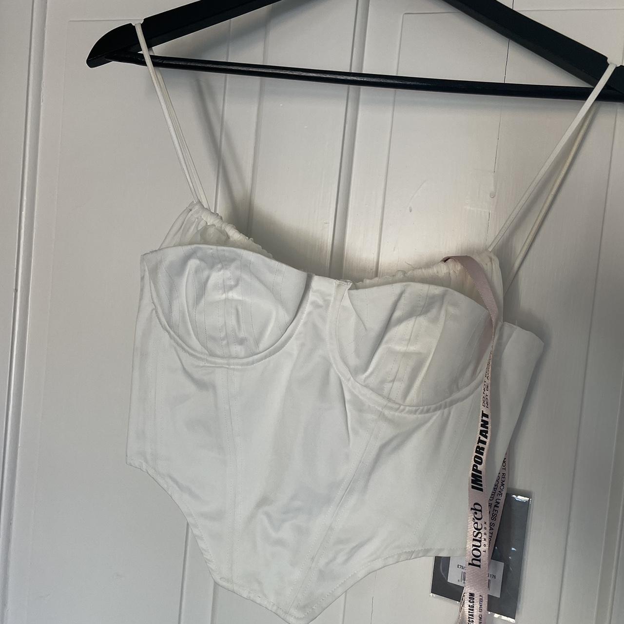 House of CB Women's White Crop-top | Depop