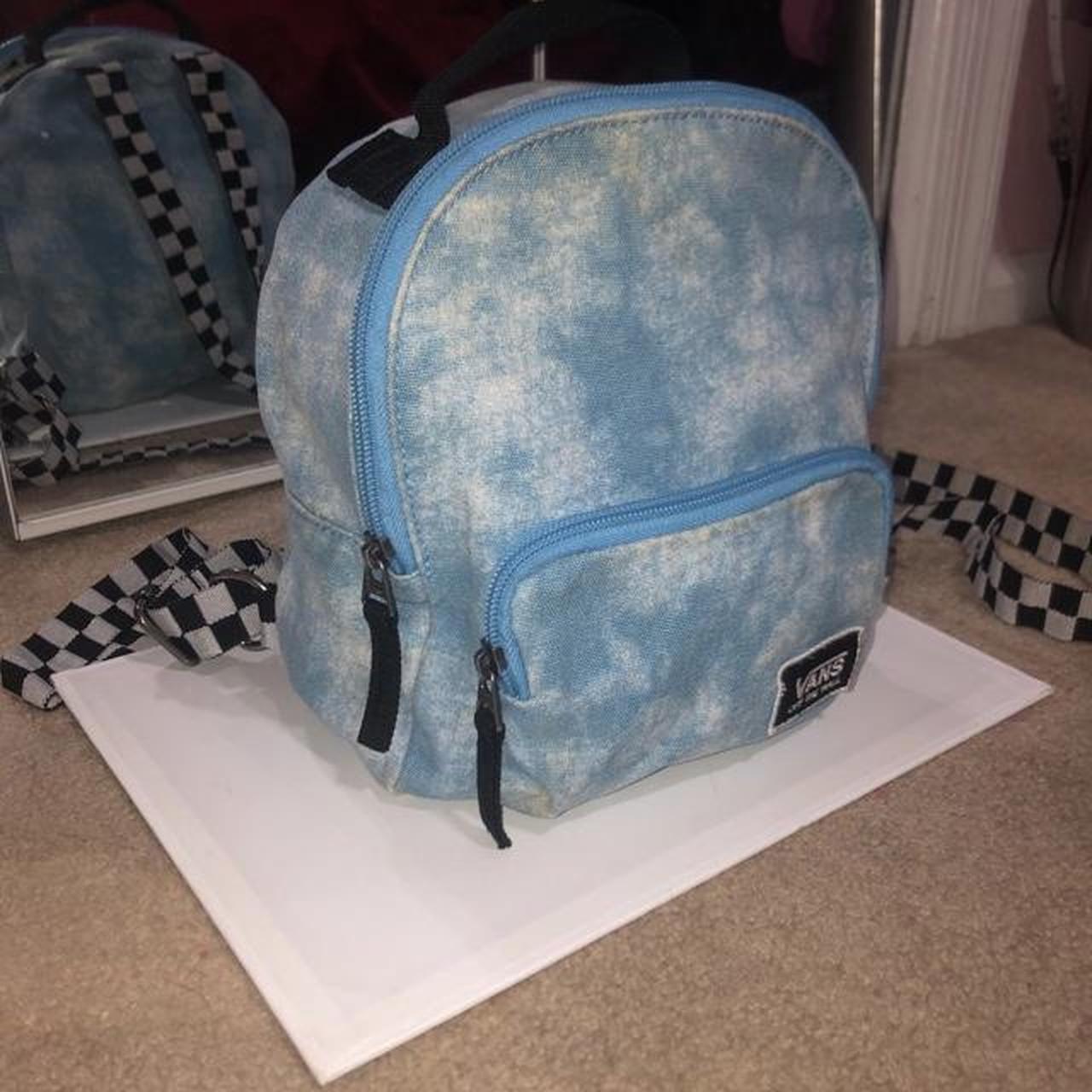 Blue checkered shops vans backpack