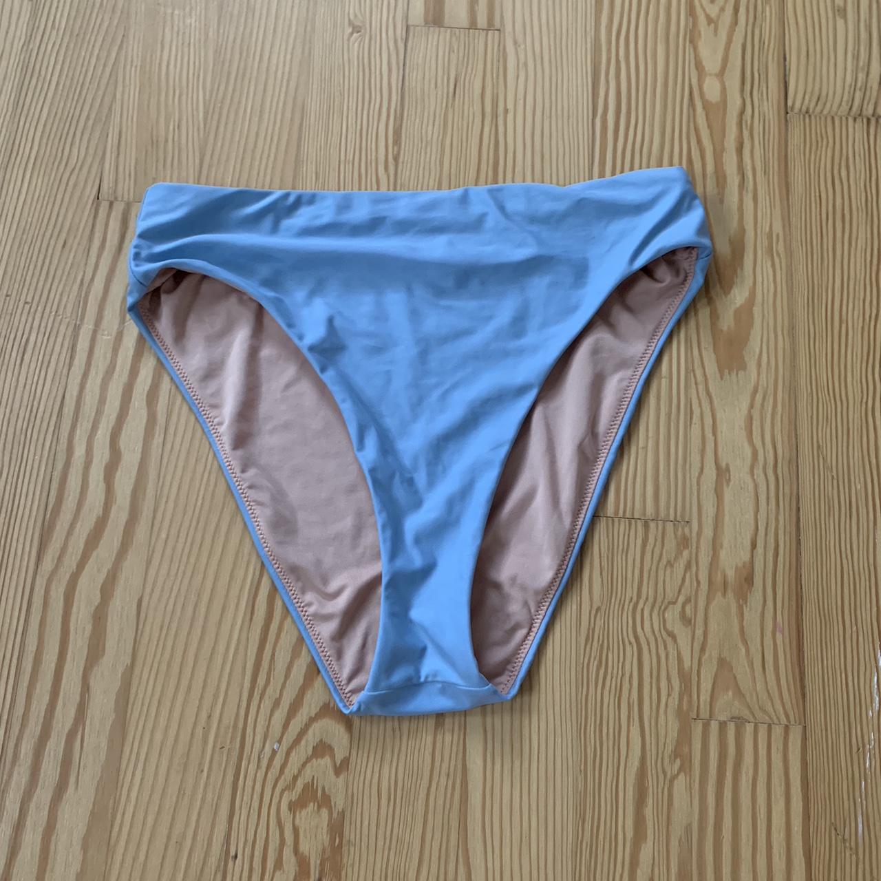 Blue Bikini Bottoms Size: Medium - Depop