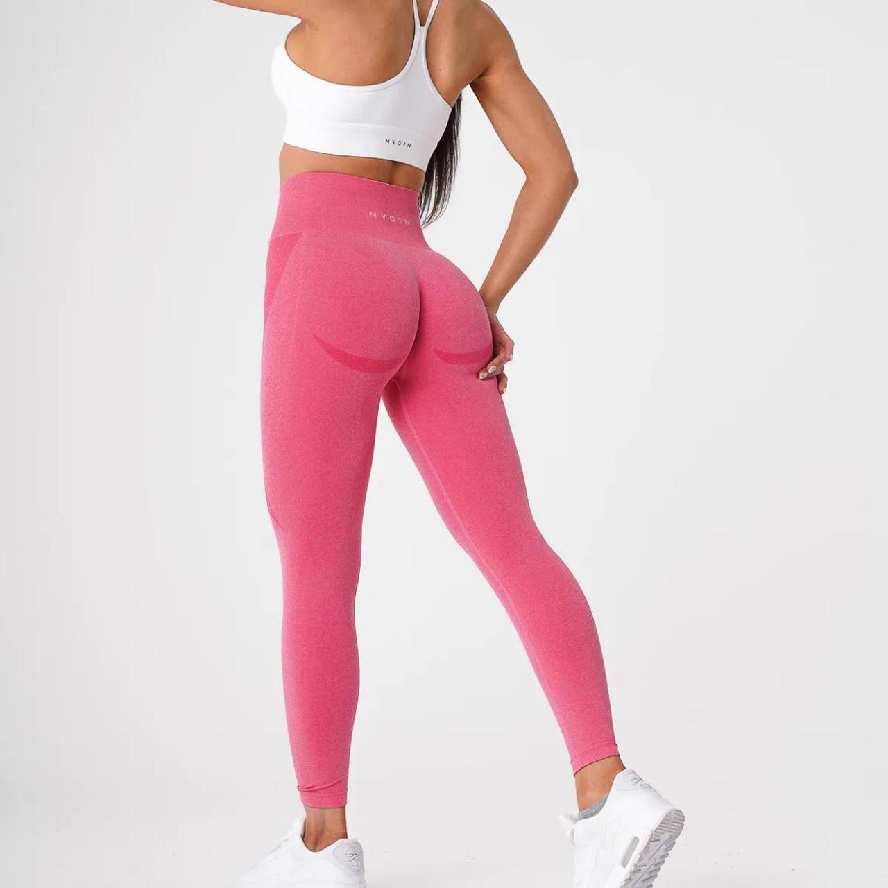 NVGTN Leggings 🌸Size medium 🌸Hot pink 🌸Tiny whole - Depop