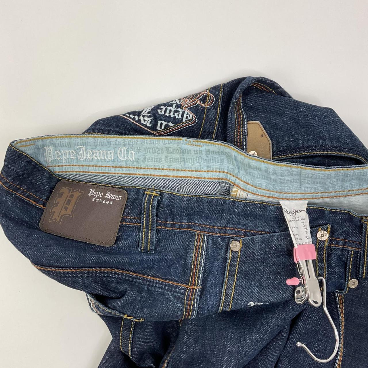 Vintage Men's Embroidered Jeans Blue/Brown 32