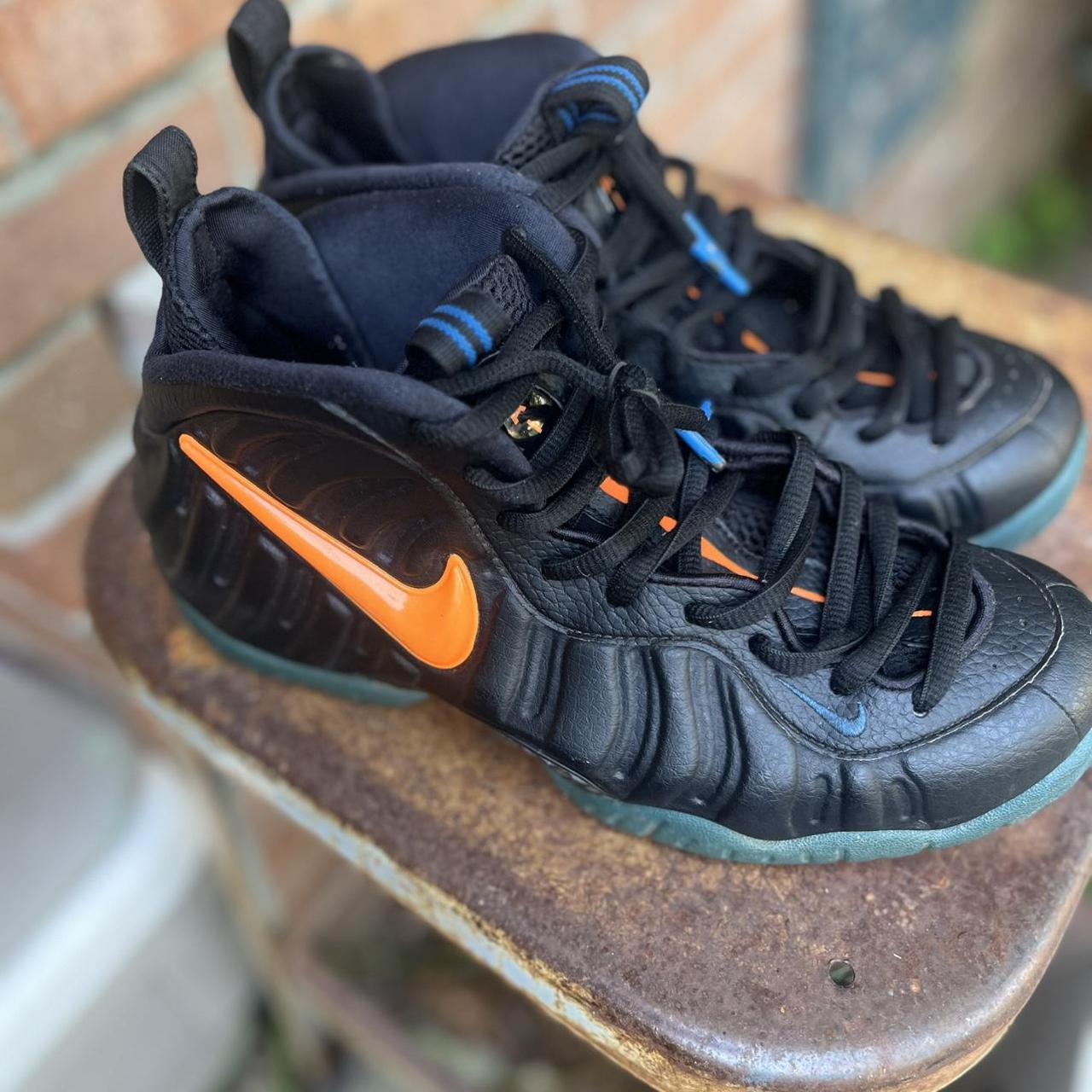foamposite black orange blue