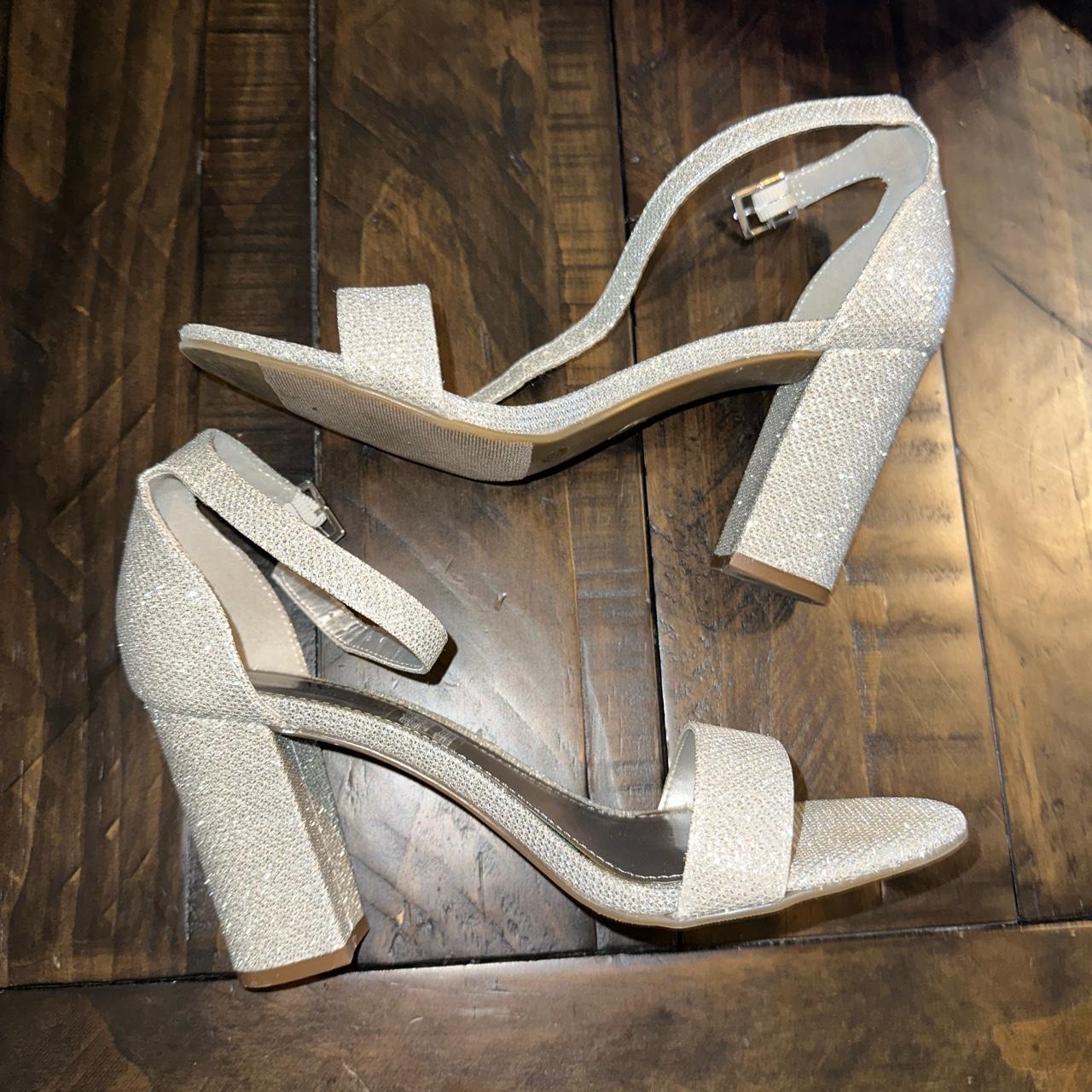 sparkly block heels