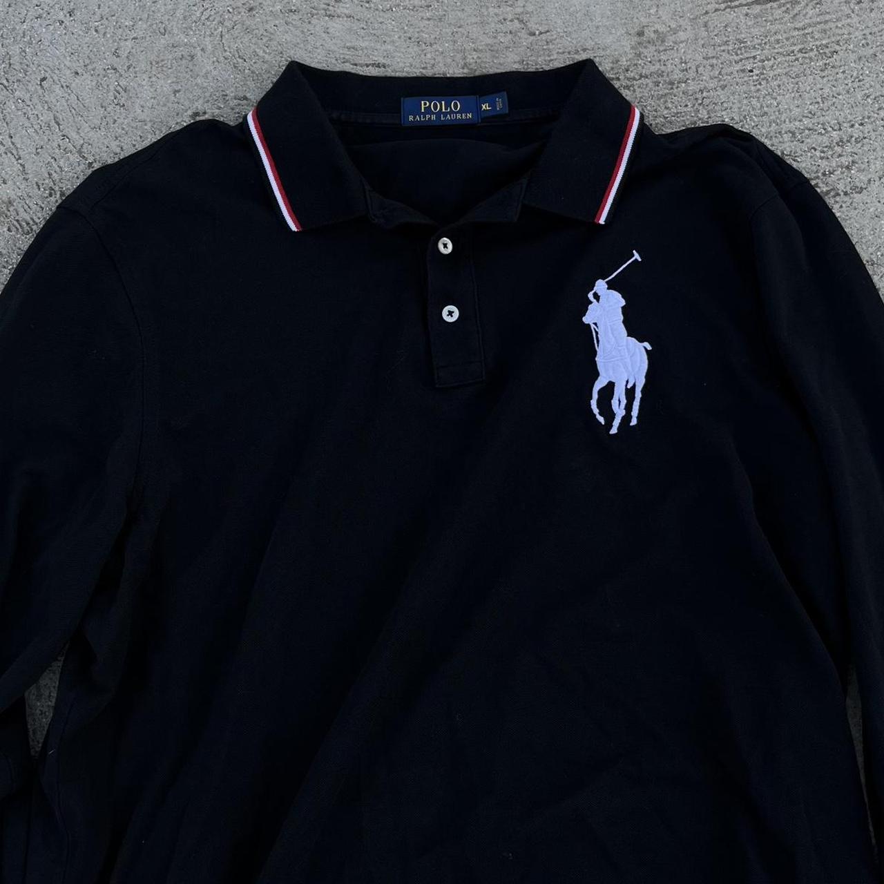 トップス polo Ralph lauren polo shirt y2k black Ralph Lauren Polo V Neck T Shirt VTG Street Wear Y2K Black