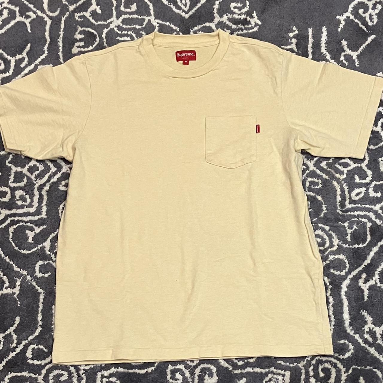 Supreme Yellow Blank Shirt, -Measurements:, -Size:...