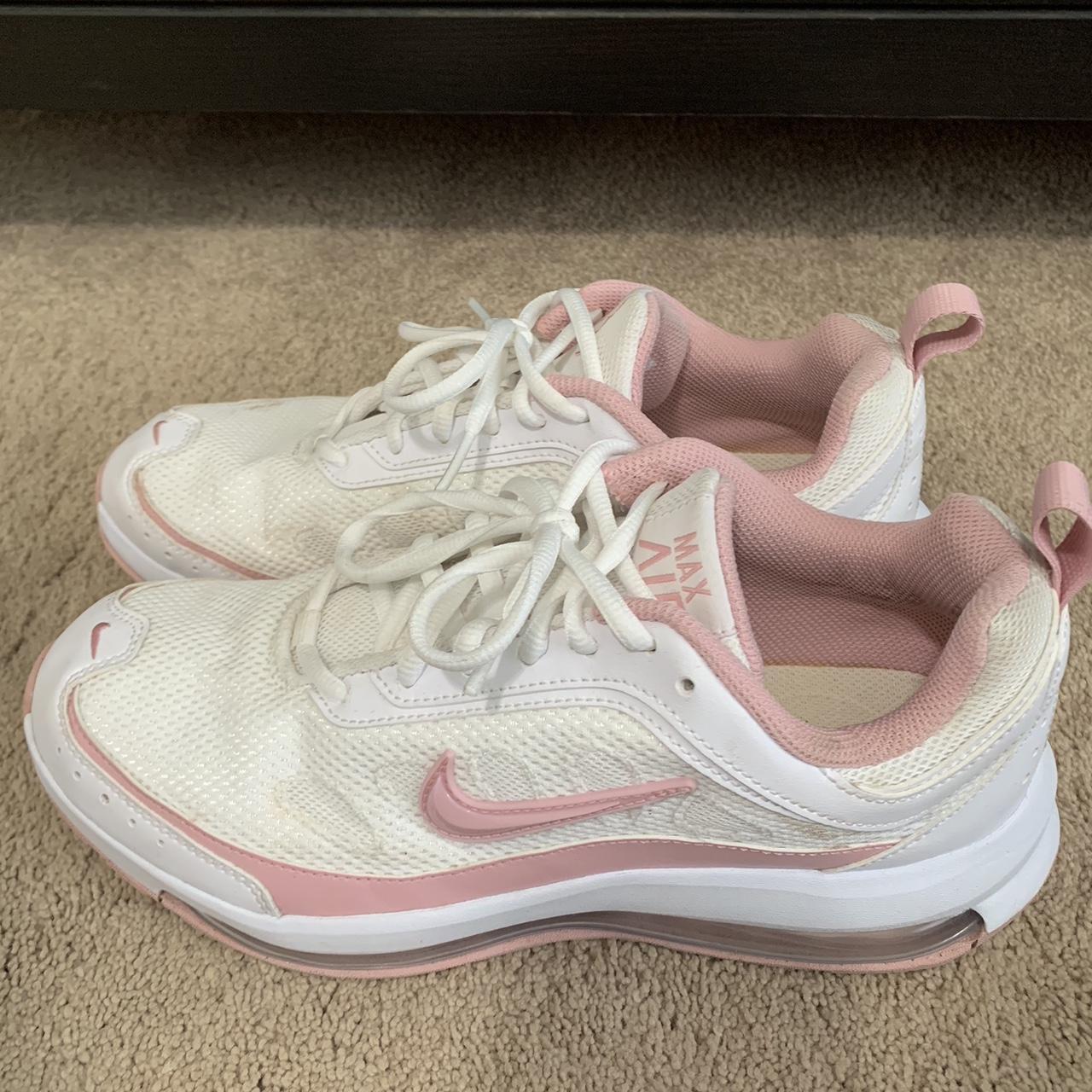 Pink and white NIKE air max Size women’s 9.5 In... - Depop