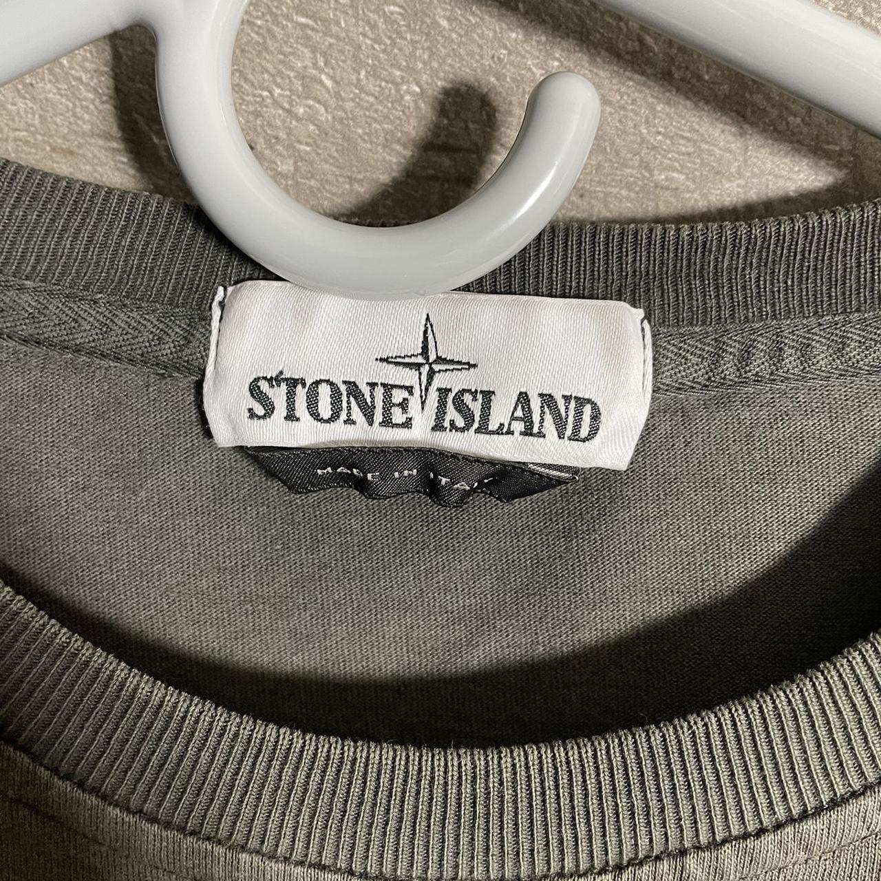 Washed grey STONE ISLAND Longsleeve tee shirt... - Depop