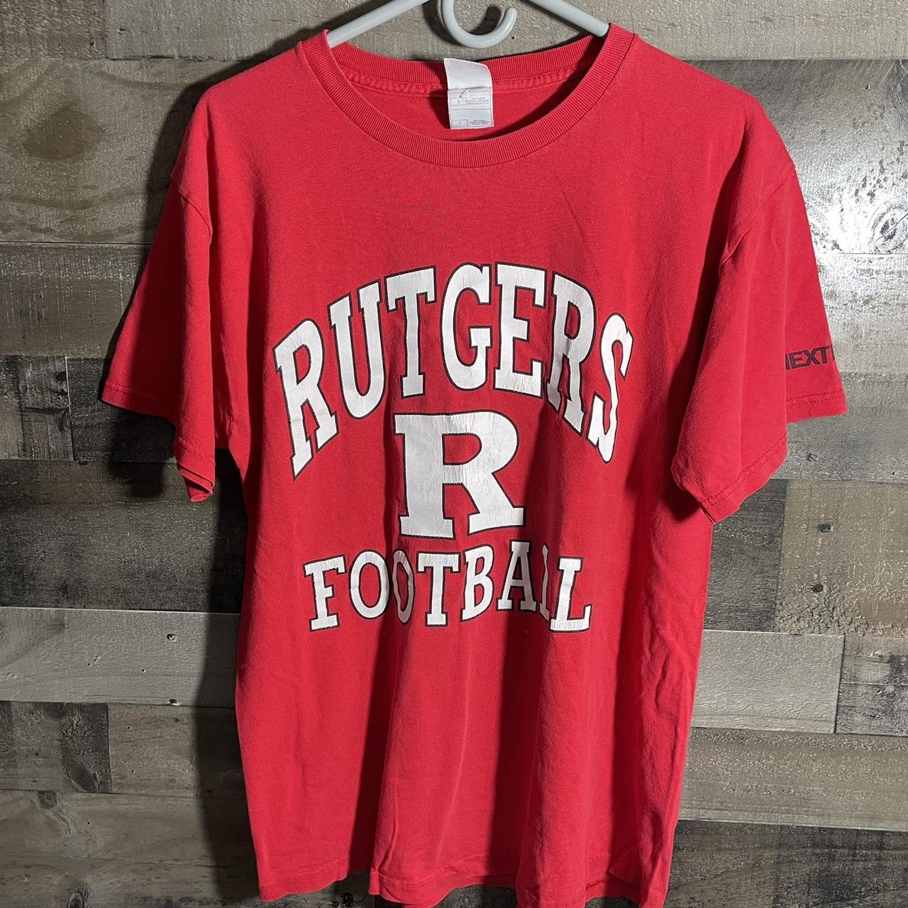 vintage 2000s red RUTGERS UNIVERSITY football... - Depop