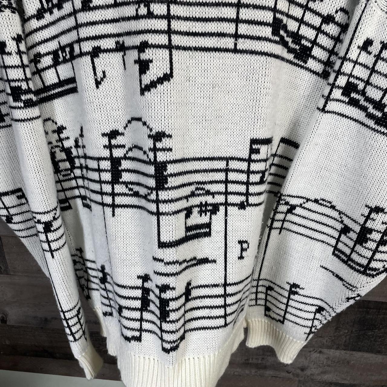 vintage 90s MUSIC NOTE all over print sweater - Depop