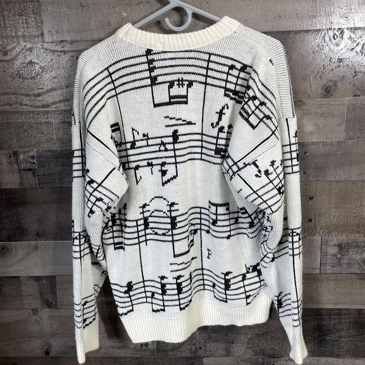 vintage 90s MUSIC NOTE all over print sweater - Depop