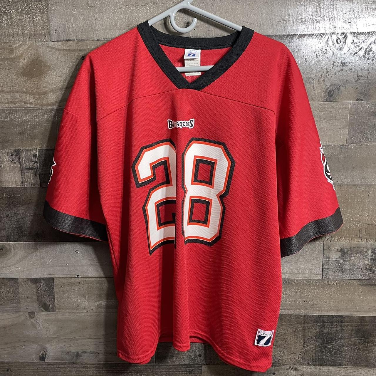 Vintage 1990s Logo 7 NFL Football TAMPA BAY BUCCANEERS #28 Warrick Dunn  Player Jersey