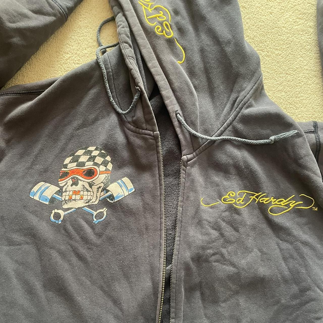 Vintage Ed Hardy zip up hoodie, (Broken zipper +...