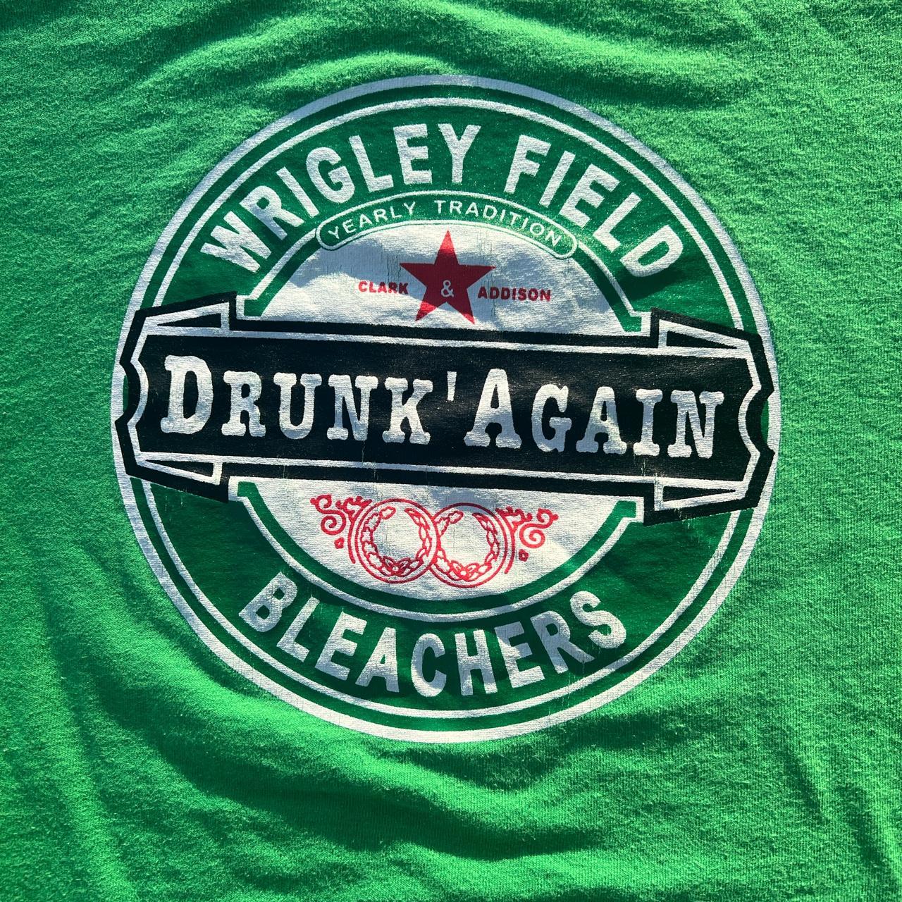 Wrigley Field Bleachers Drunk Again Green T Shirt Size XL Chicago