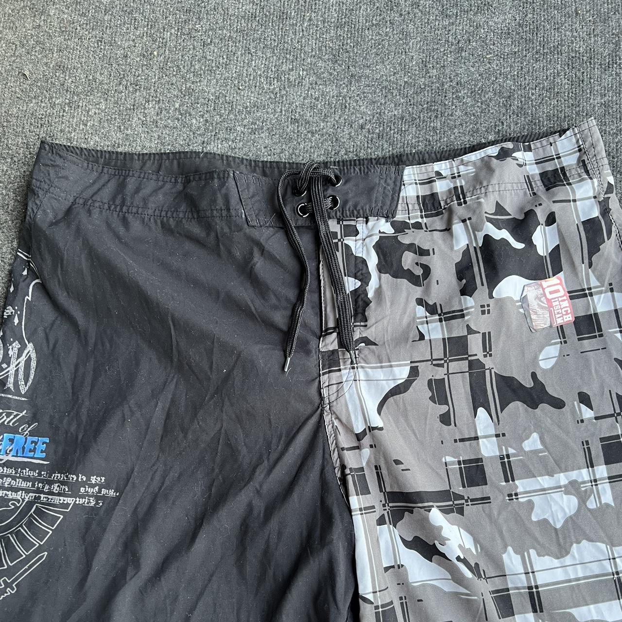 Joe Boxer Men's Black and Grey Swimbriefsshorts Depop