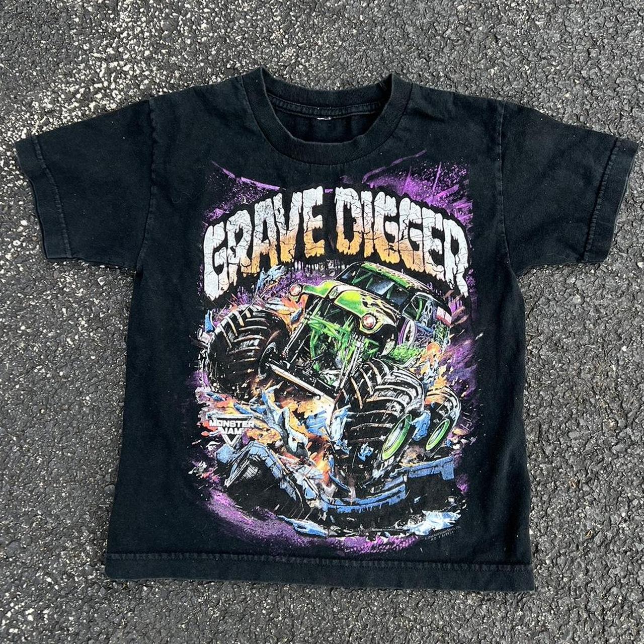 Monster Jam Boys' Grave Digger Monster Truck Raglan Shirt and