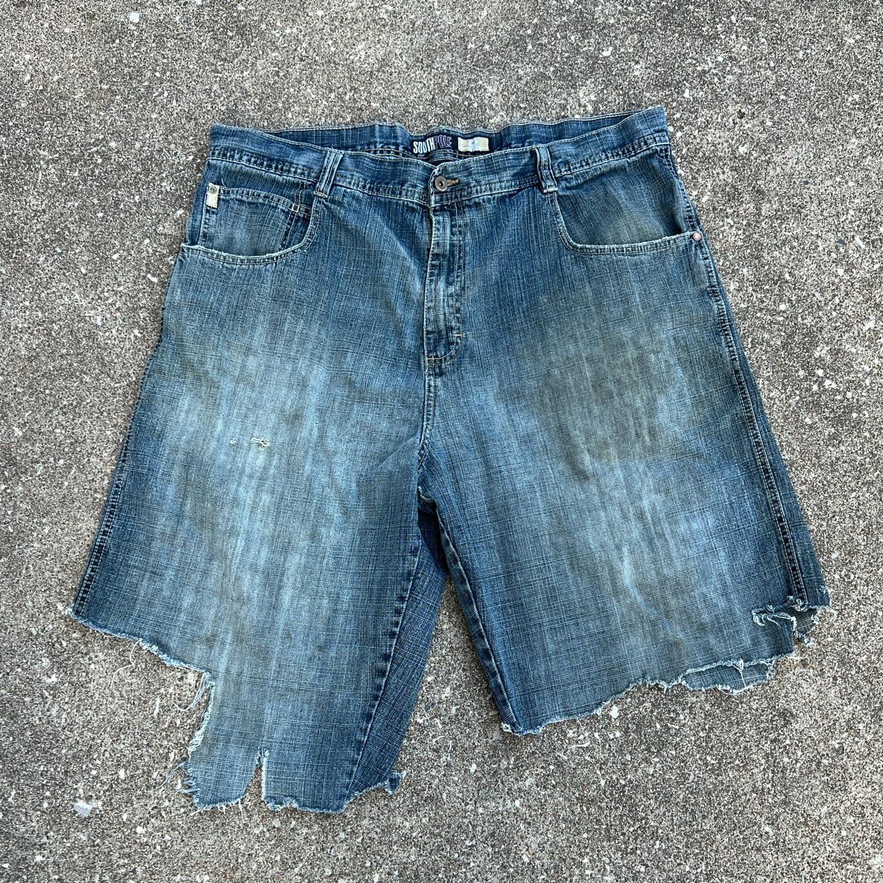 Vtg. 90's / 2000's SouthPole Black Denim Cream Tab | Depop