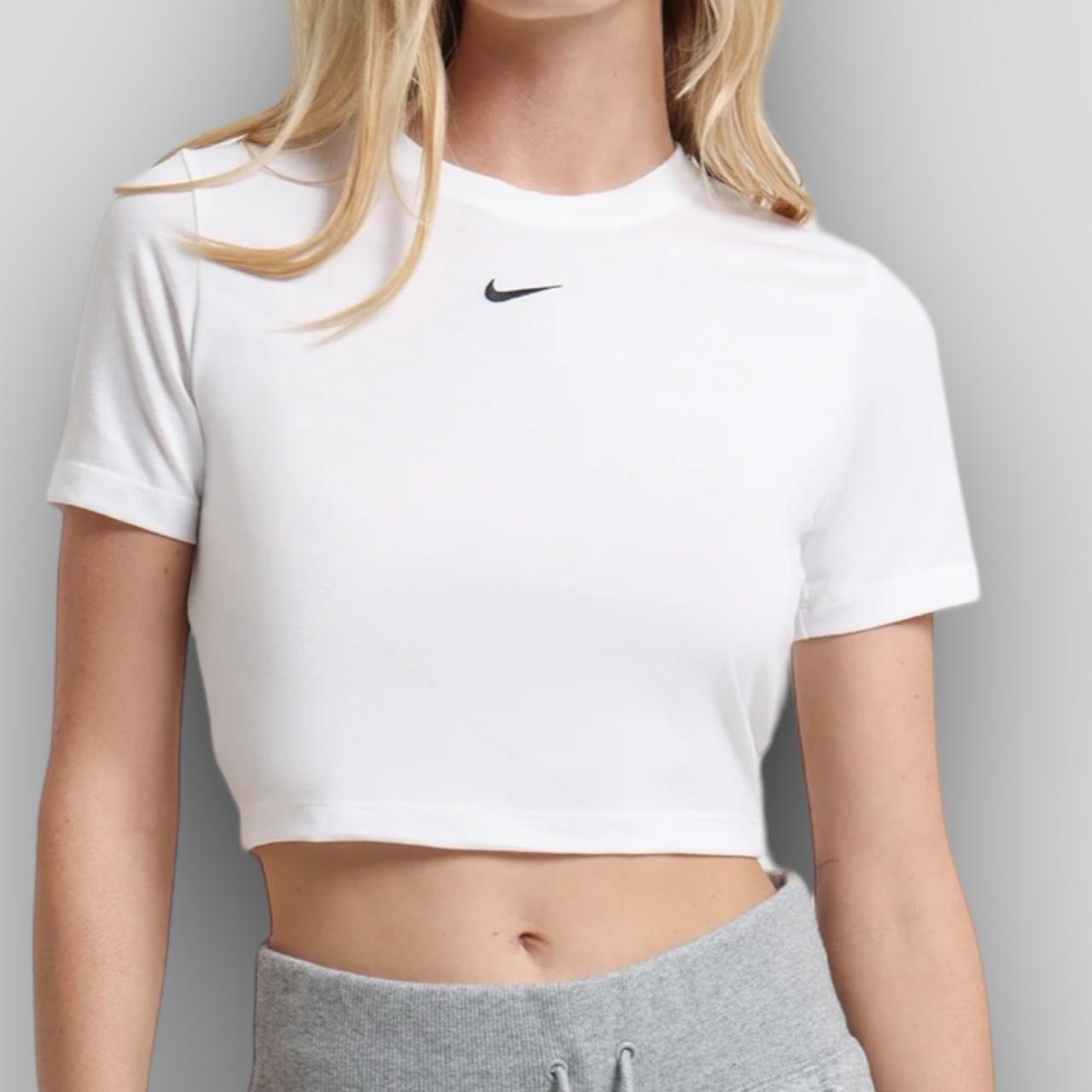 nike air white crop top