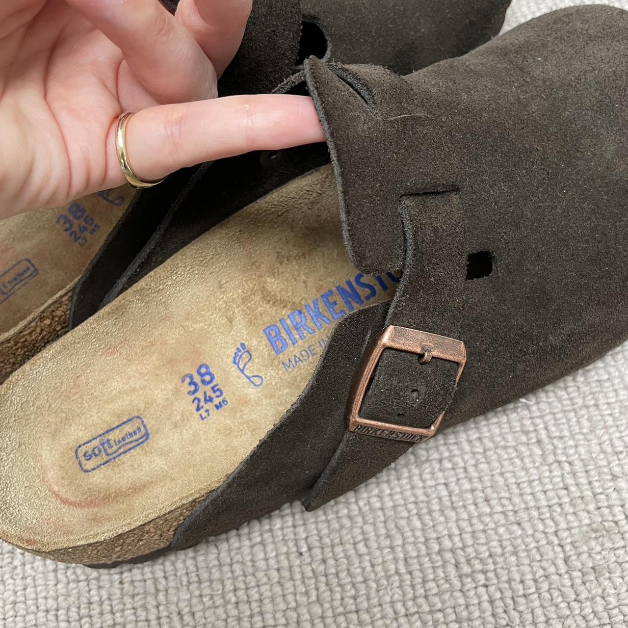 Chocolate brown suede genuine Boston Birkenstocks... Depop