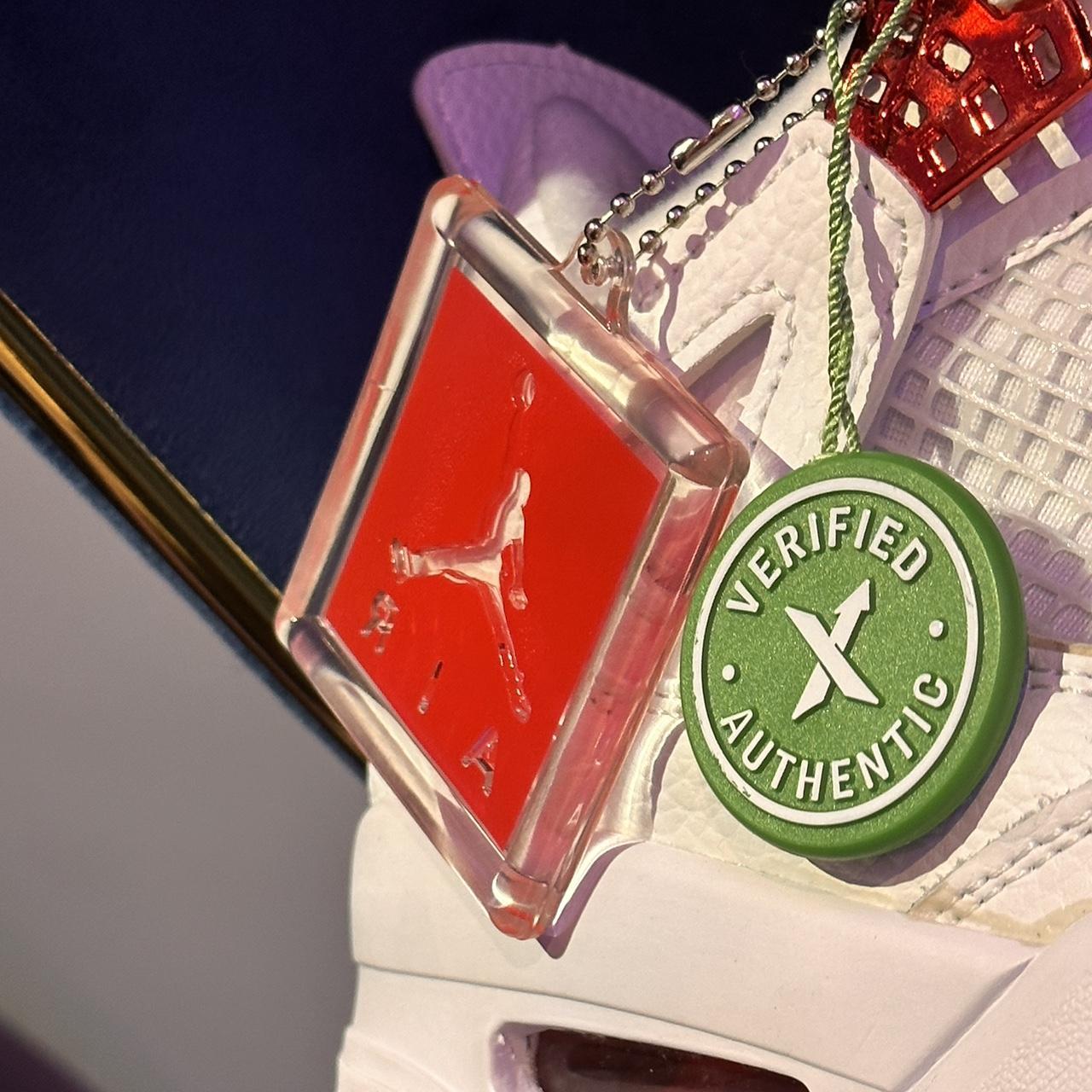 Jordan Men's White and Red Trainers | Depop