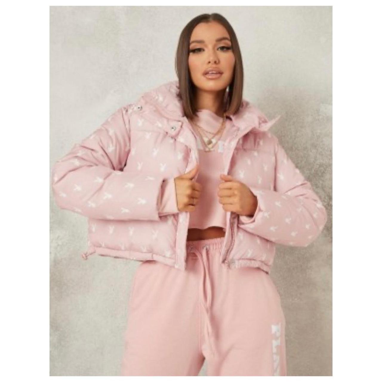 Missguided pink cheap puffer jacket