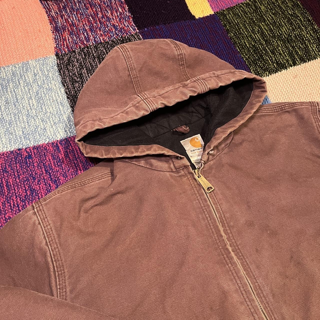 MAROON CARHARTT JACKET Sick fleece lined jacket... Depop