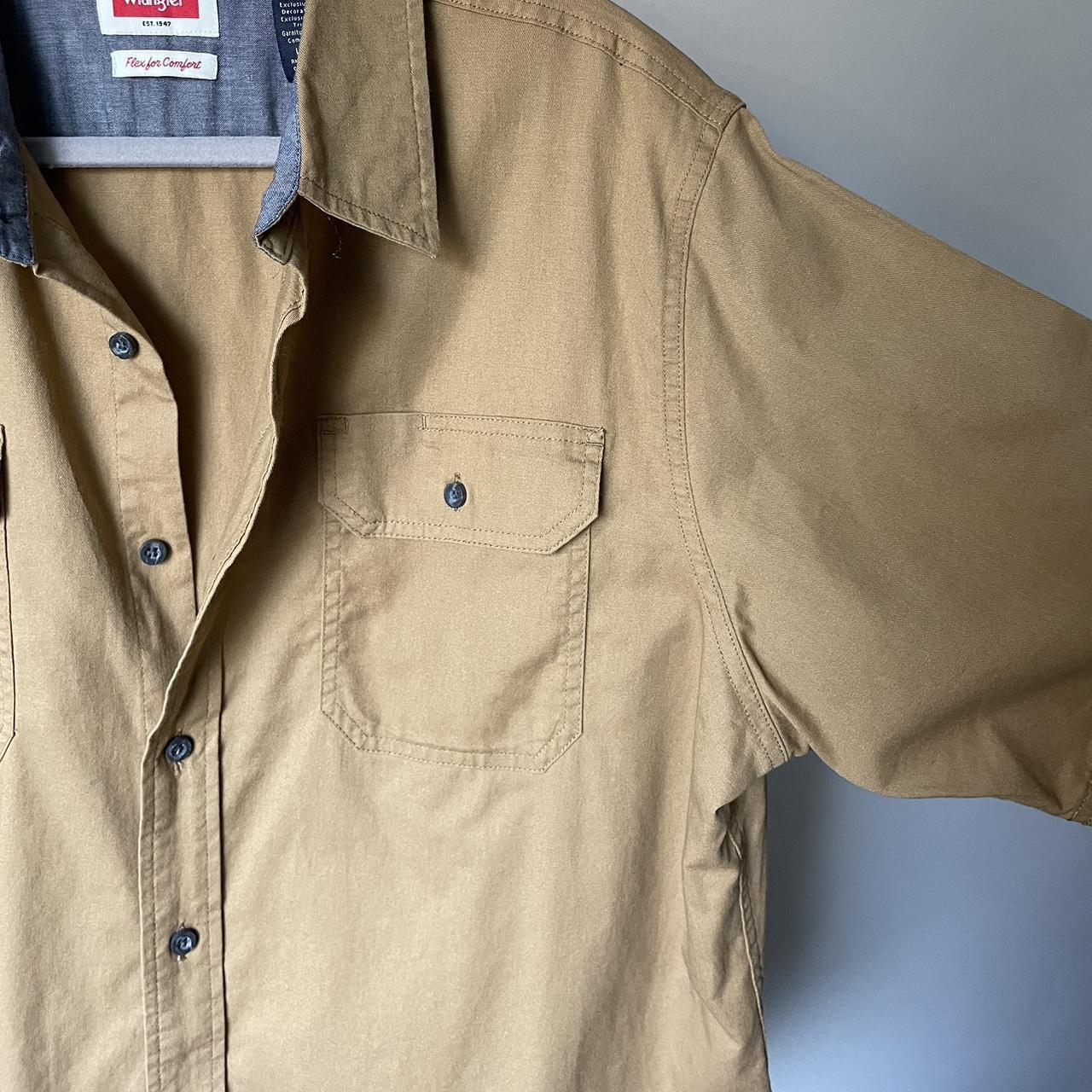 Wrangler Men's Khaki and Tan Shirt | Depop