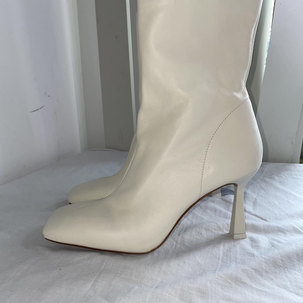 Brand new off white Zara mid calf boots - Depop