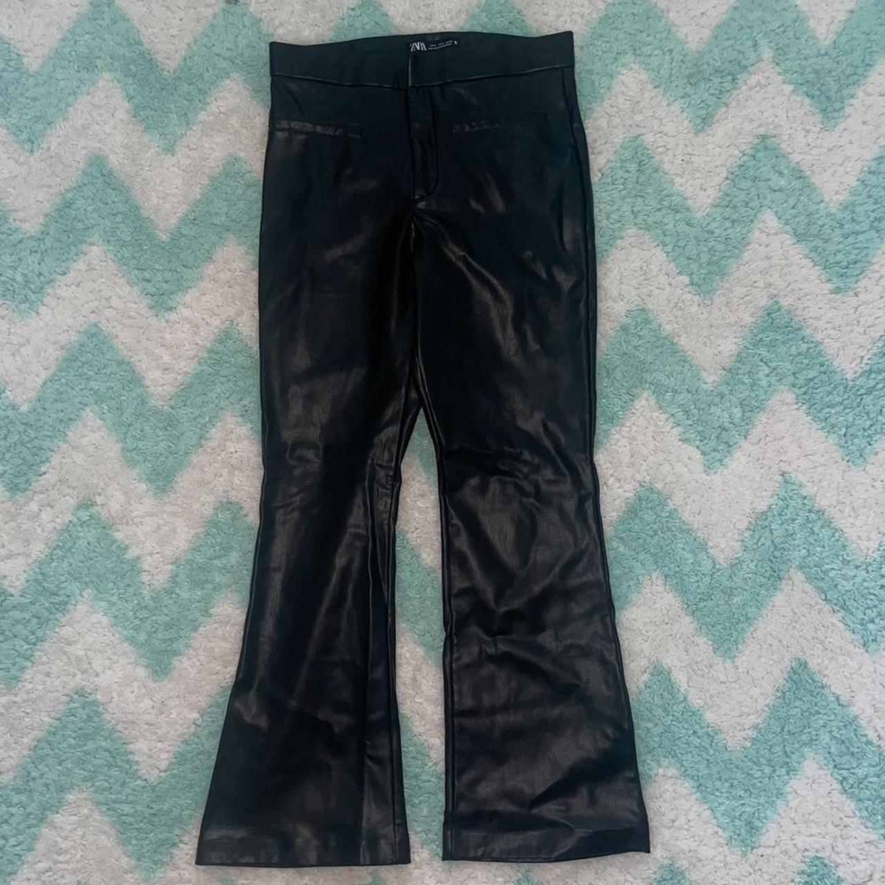 Zara Flare Leather Pants Worn Once Zara Zarajeans Depop Zara Flare Leather Pants Worn Once Zara Zarajeans Depop