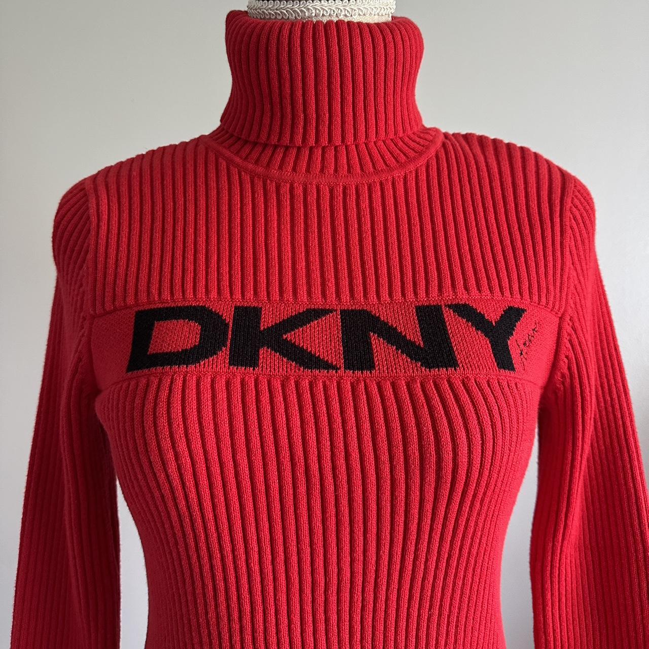 DKNY Women's Red and Black Jumper (3)