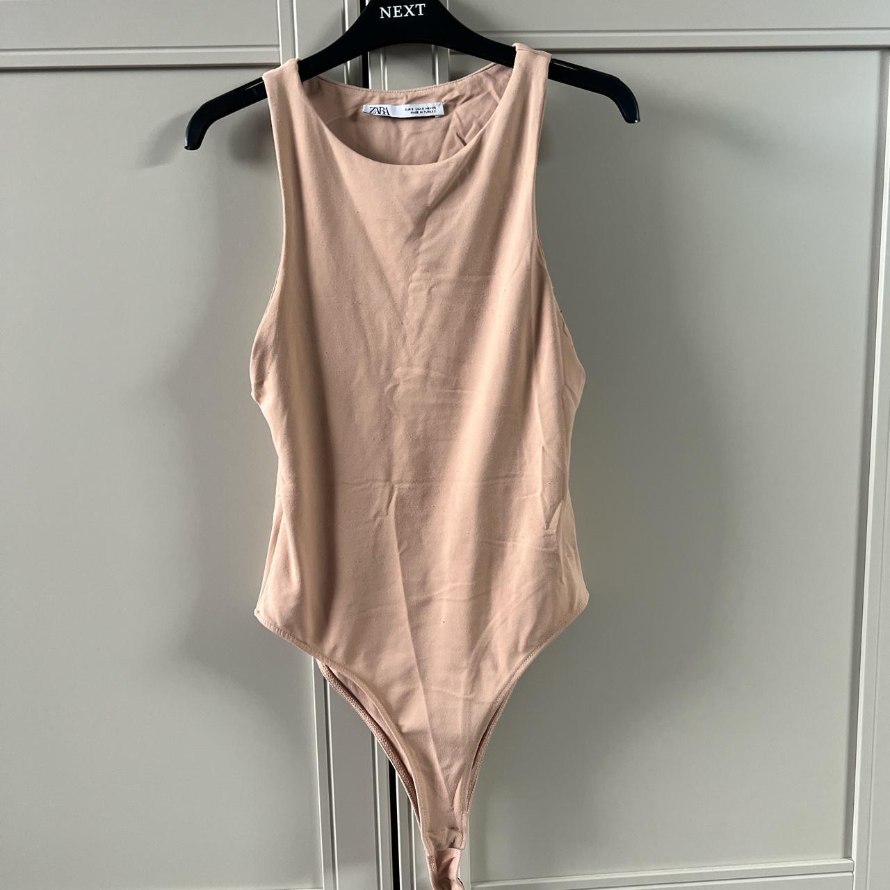 Zara nude halter neck bodysuit x Size small Worn but... - Depop