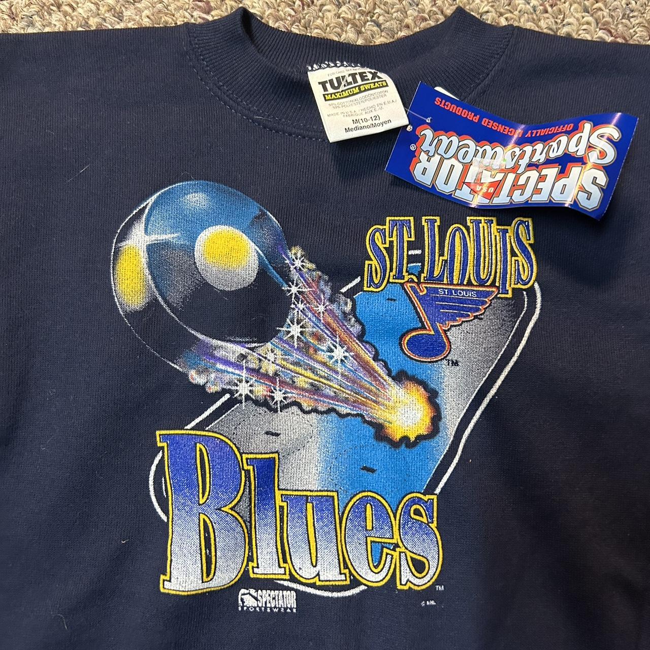 Vintage St. Louis Blues Sweatshirt // 90s Blue - Depop