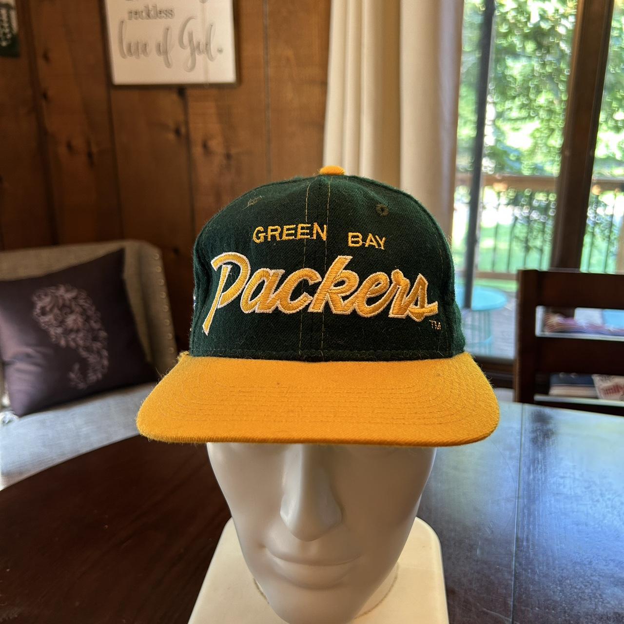 Vintage Green Bay Packers Sports Specialties Script SnapBack Hat Cap 100%  Wool