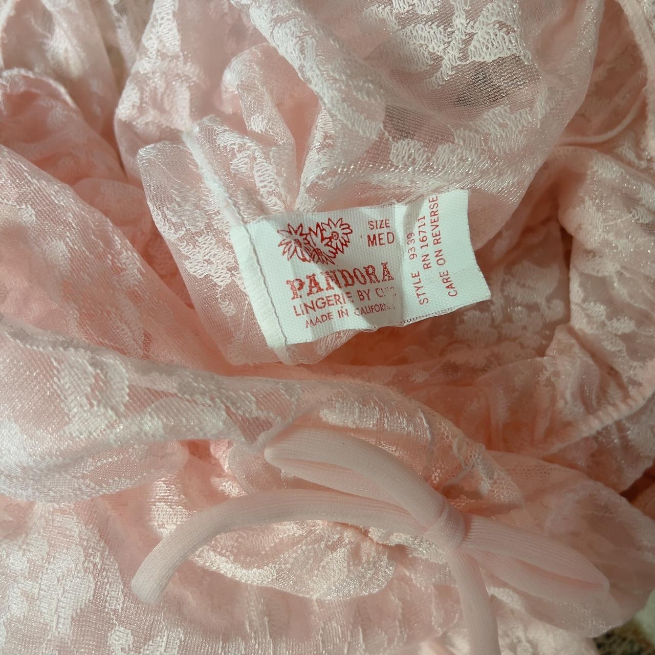 Vintage 1980s Pink Lace Sheer Slip
