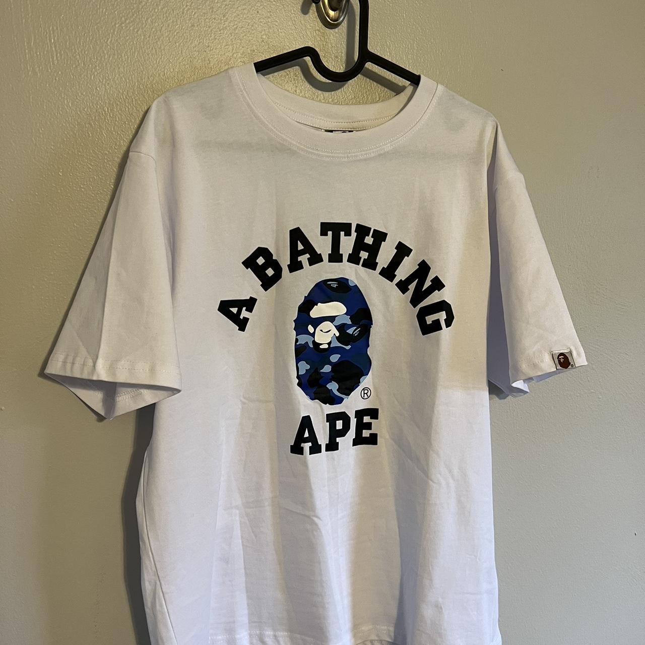 Bape Men’s White tee - Depop