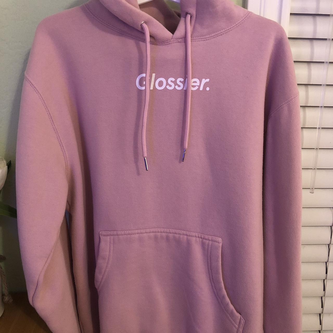 Glossier Women's Pink Hoodie | Depop