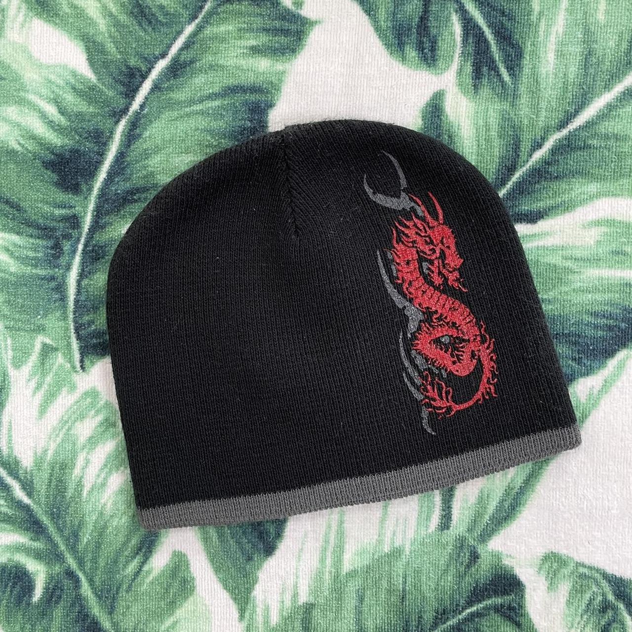 Vintage Y2K Tribal Dragon Skully Beanie Cap 🐉 Depop